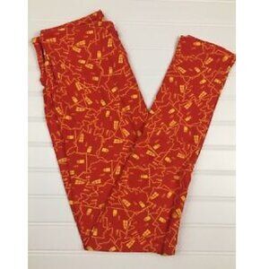NWT LulaRoe OS Leggings Halloween Haunted House Orange Soft Women Witchy Vibrant